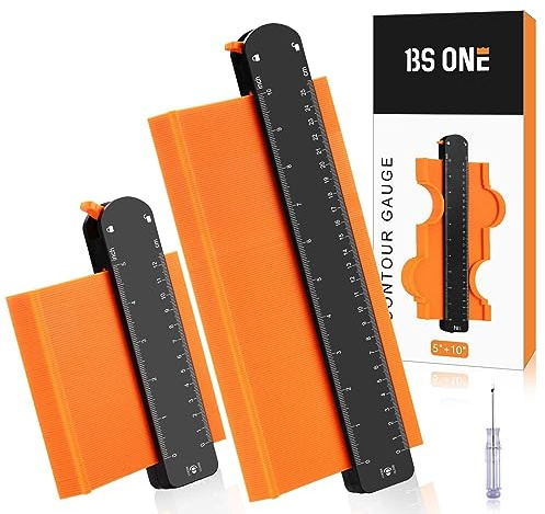 BS ONE Contorno Gauge, 25,4 cm e 12,7 cm Duplicatore di contorno con serratura, regali di Natale per uomini, profili di misurazione del contorno per finitura, stampaggio, duplicatore preciso di forme