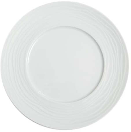 Médard de Noblat - Assiette de présentation - D31.5 cm - Onde - Porcelaine - Lot de 3 - Blanc