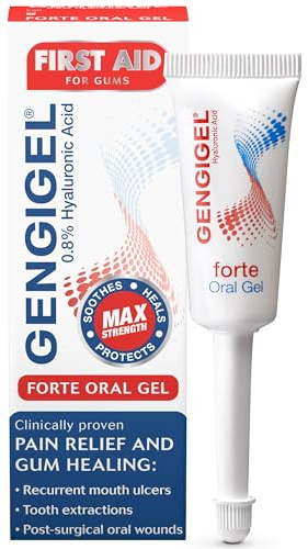 Gengigel Forte First Aid Oral Gel 8ml – Mouth Ulcer Treatment for Adults | With Hyaluronic Acid, Intensive Gum Repair & Gum Disease Support, Targeted Care for Mouth Ulcers & Gum Irritation