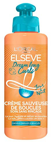 L’ORÉAL PARIS - Crème Sauveuse de Boucles - Cheveux Ondulés à Bouclés - Hydrate et Définition 72H - Sans Rinçage - Enrichi en Huile de Ricin et Glycérine Végétale - Elseve Dream Long Curls – 200 ml
