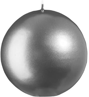 Kugelkerzen Grau mit Metalleffekt (Metallic Matt), Ø 10 cm, 6 Stück