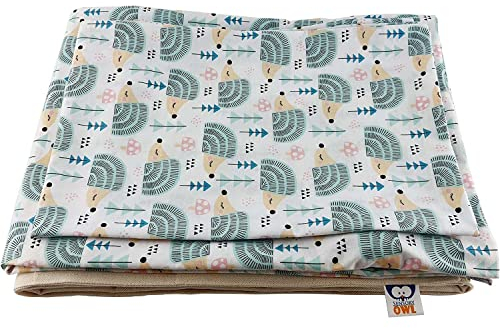 Sensory Owl Gewichtsdecke Therapiedecke Für Kinder Set Mit Bezug Kissenbezug Waschbeutel Beschwerte Gewichtete Decke Stressabbau Autismus ADHD Hilfsmittel Baumwolle Glasgranulat 90 x 120 cm 3 kg