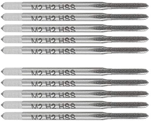 10 Pièces Taraud Foret Flûte Droite Taraud Kit HSS Taraud Perceuse M2 Taraud Foret Outils Matériels