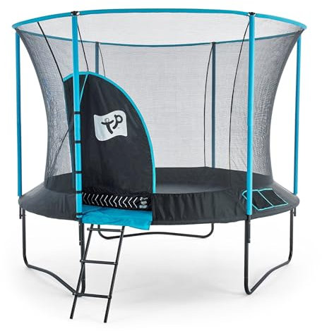 Trampolin Genius inkl. Sicherheitsnetz Garten Kindertrampolin Kinder Schwarz Ø427 cm