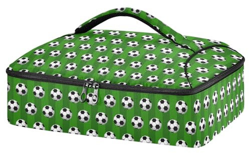 Contenitore per casseruole da campo da calcio per cibi caldi o freddi, borsa termica per casseruola con coperchio, borsa per cibo per viaggi, feste, picnic