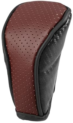 Partuto Funda Para Perilla Cambio 1 Pc Cremallera Antideslizante | Cuero Sintético, Vino Rojo, 12.3x5.6cm, Universal Para Coche