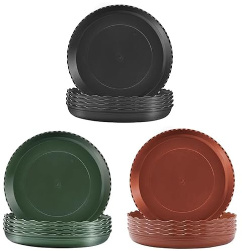 Sharharge 5 Pack Green Plant Saucers,30 CM Round Plant Pots Trays Garden Plant Saucer Plant Plastic Plate Pot Tray,Flower Pot Drip Trays for Indoor/Outdoor Household Plants (Green, 30cm)