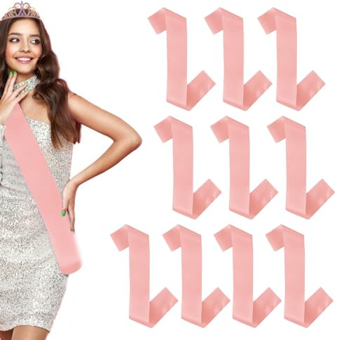 9 Stück Blank Scherpe Selbst Beschriften, Team Bride Schärpe Bedrucken Party Zubehör für Geburtstag Hochzeit Bachelorette Party Junggesellinnenabschied