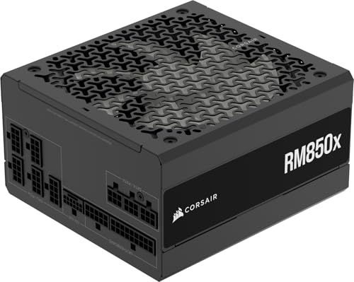 CORSAIR RM850x Fuente de Alimentación ATX Totalmente Modular de Bajo Ruido – Compatible con ATX 3.1 – Compatible con PCIe 5.1 – Eficiencia Cybenetics Gold – Conector 12V–2x6 Nativo – Negro