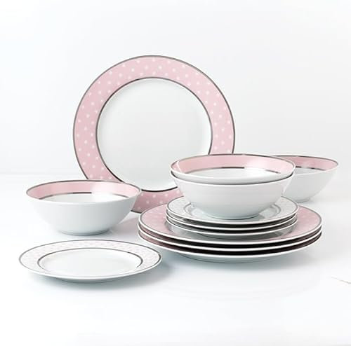 Waterside - 12pc Pink Star Dinner Set