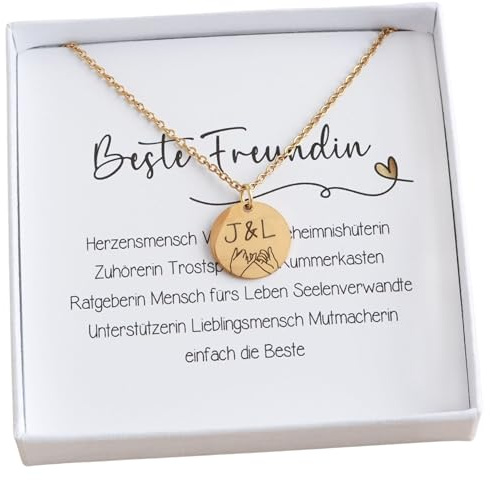 Generisch Halskette Personalisierte Freundschaftskette Kette für Beste Freundin Freunde mit Gravur in Gold Silber Roségold für Paare Familienkette Kette Familie Geschenk für Freundin Schwester Mama