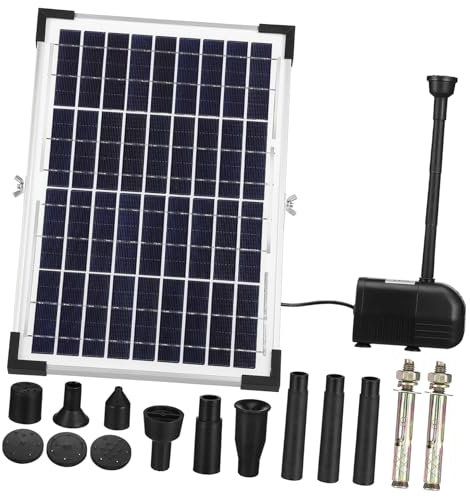 ORFOFE 12w Solarbetriebene Brunnenpumpe Für Garten Außenbereich Mit Großem Solarpanel Und Verstellbarem Winkel Wetterfeste Solar Wasserpumpe Für Dekorative Gartenteiche Und Wasserspiele