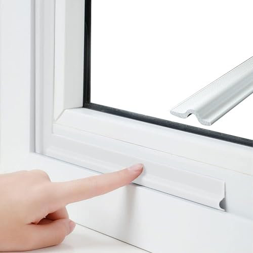 Window Seal Strip,T Shape 10M/393 Inch White Window Draft Excluder & Water Guard for Windows, Durable Thermal & Soundproof Insulation Sealing Strip for Doors and Windows