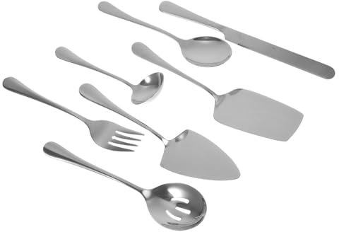 Cabilock Ensemble De Couteaux à Gâteau En Acier Inoxydable 7 Pièces Ustensiles De Service Pour Dessert Et Buffet Couverts Modernes Et Élégants Fêtes Réceptions