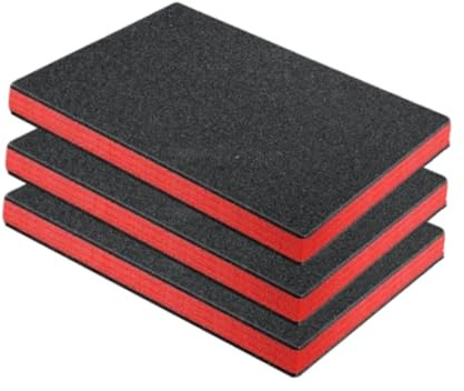 Fenteer 3 Pièces Inserts En Mousse pour Boîte à Outils Revêtement de Protection Feuilles de Rangement Matériau Amortissant En Mousse EPE Découpable Approprié, 43.8 Cm X 30 Cm X