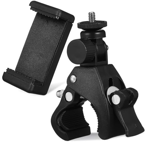 SHINEOFI Soporte de Micrófono Giratorio para Teléfono Clip Ajustable, Material ABS Resistente y Diseño Profesional para Grabación y Presentaciones Musicales