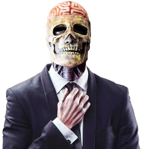 NEVSETPO Full Head Skull Mask, Scary Skeleton Latex Helmet Costume Mask for Cosplay, Halloween, Dance, Carnival, Masquerade, Party