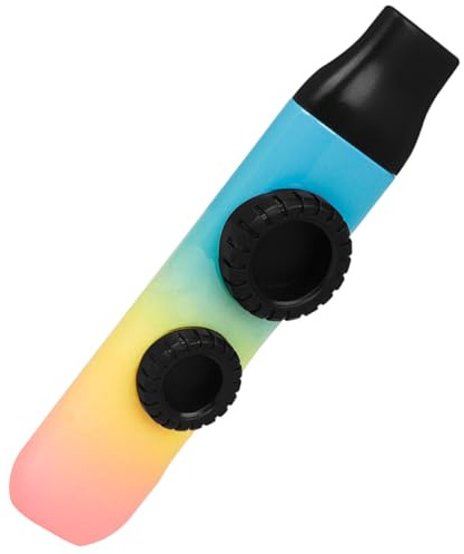 SOLUSTRE Professionelles Kazoo mit Seil Kleines ABS Kazoo In Leuchtendem Farbverlauf Gitarren und Ukulelenbegleitung Leicht zu Lernen Tragbares Musikinstrument für Anfänger