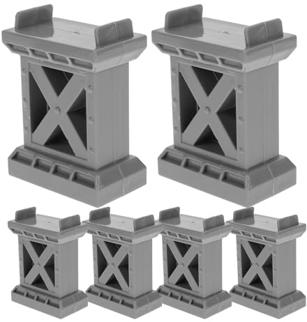 HEALSOPTHY Supporti per Ponti Ferroviari in Legno 6 Pezzi Accessori per Binari del Treno Compatibili Trenini Giocattolo Montanti Rialzati per Ponte Ferroviario per e Modellismo