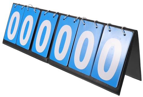 Homoyoyo Tableau de Score Pliable pour Tennis de Table, 6 Chiffres, Couleur Bleu, Portable et Réutilisable, Marqueur Sportif Multifonction Adapté Basketball et Badminton, Tableau