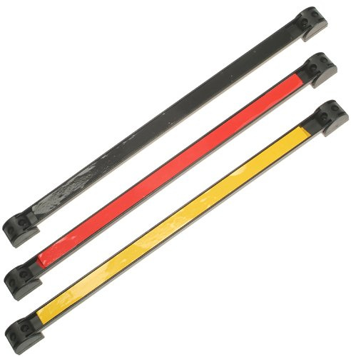 Alkan Magnetleisten Set 3-tlg 460 mm gelb rot schwarz | Extra starke Magnetleisten mit Halter, 460 mm, gelb/rot/schwarz, zur Werkzeug- und Messeraufbewahrung