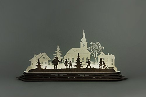 Teelichthalter Weihnachtszauber Länge ca 57 cm NEU Bausatz Motivleuchte Lichtbogen Schwibbogen Holz Erzgebirge Seiffen Beleuchtung Weihnachten Geschenke Weihnachtsmann Ruprecht Schneemann Weihnacht