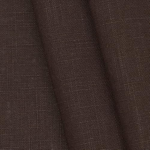 STOFFKONTOR 100% Leinenstoff – edler Naturstoff - vorgewaschen - Meterware, Farbe Dunkel-Braun – zum Nähen von Kleidern, Röcken, Trachtenmode