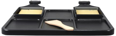 Kisag Raclette-platta 30 × 25 cm, raclette-6 personer med non-stick gjuten aluminium, för Kisag Rechaud PowerFire & LongFire, perfekt för kött, grönsaker och ostraclett, utan raclettepannor