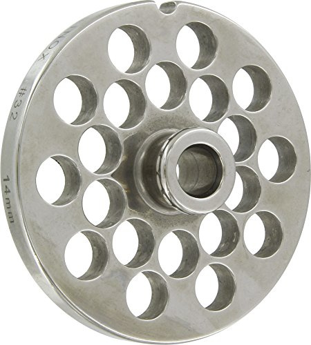 REBER PIASTRA TRAFILA PIASTRA TC. 32 D. 14 INOX ACCIAIO INOX 18/45 per tritacarne elettrico n.32 diametro fori:14 millimetri