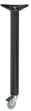Amig - Standfuß aus schwarzem Stahl, Modell 7, mit Drehrollen und Bremse, für Schreibtisch, Büro, mit Höhenverstellung 10 mm, Maße: 870 x 60 x 1,2 mm | Belastbarkeit 15 kg/Bein inkl. Schrauben