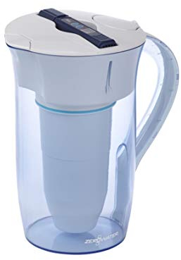 ZeroWater Jarra filtradora Redonda de agua de 2,4 L, Libre de BPA y NSF certificada para Reducir la Cal el Plomo y Otros Metales Pesados, Medidor TDS y Cartucho Incluido