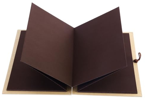 Kraft Papier Hardcover Akkordeon Stil DIY Foto Ablum Buch 36 Seite leer Sammelalbum für Graduierung Geburtstag Jubiläum Hochzeit Valentinstag (Kaffee Seiten)