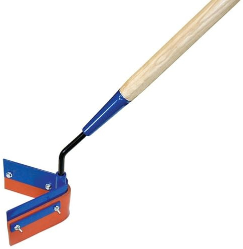 Kraft Tool GG816 Push Style Permanent Head V-Shaped Red Silicone Crack Squeegee w/54 Wood Handle