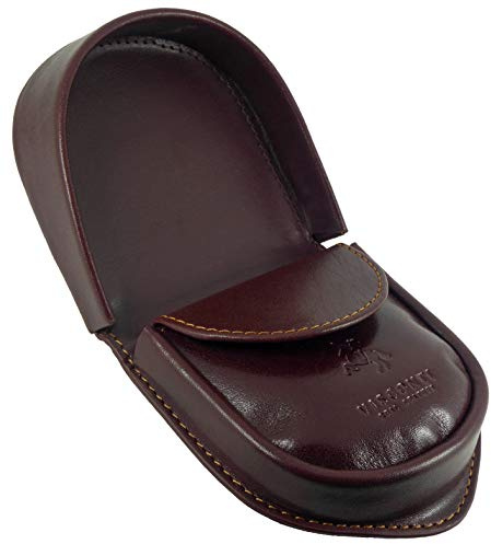 Hide and Sleek Mens Leather Horseshoe Coin Tray Purse Wallet (Italian Brown Boxed)