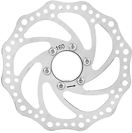 Fahrrad Bremsscheiben, Mountainbike Edelstahl 160mm Gewinde Scheibenbremse Rotor Nabe Bremsscheiben Rotor + Flanschadapter mit 6 Bolzen