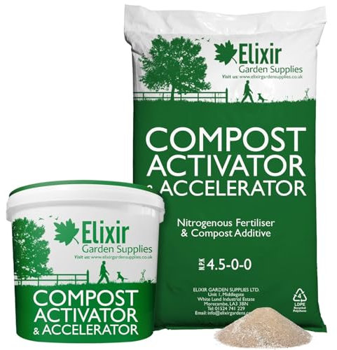 Elixir Gardens Compost Activator & Accelerator/Compost Maker 4.5-0-0 Various Sizes 250g-25kg | 250g Bag | Treats 2sqm