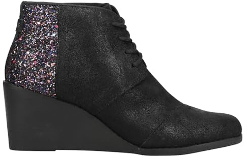 TOMS Womens Hyde Glitter Casual Boots Ankle Mid Heel 2-3 - Black - Size 8.5 B