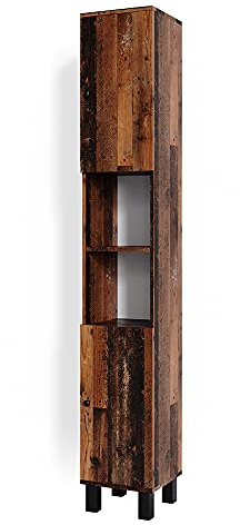 Vicco Badschrank Fynn, Eiche rustikal, 30 x 190 cm | zur Aufbewahrung von Badutensilien und Handtüchern