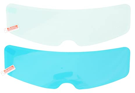 BOROCO Film de Visière de Casque,24.5cm/9.6in Film de Visière de Casque de Moto Anti-Pluie Anti-Buée Ensemble de Film de Visière Intérieur Extérieur Haute Transparence Universel