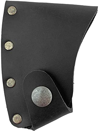 Valhalla Gear, Hatchet Blade Cover Handmade from Full Grain Leather - Protector Case Cover, Small Axe Blade Safety Sleeve, Camping Accessory, Lumberjack Outdoor Essentials - Charcoal Black