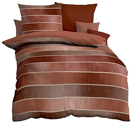Kaeppel Mako-Satin Bettwäsche Timeless Terra, 1 Bettbezug 135 x 200 cm + 1 Kissenbezug 80 x 80 cm