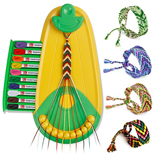 Freundschaft Armband Herstellung Bausatz, Kunst und Handwerk für Kinder Alter 8-12, DIY Armband Bausatz herstellen mit 20 Threads, Geschenke für Mädchen Alter 6-12 Jahre alt Reisen Tätigkeit Set