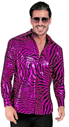 WIDMANN MILANO PARTY FASHION – Party Fashion skjorta, zebramönster, djurtryck, djurkostym, showmen, 80-talet, discofever