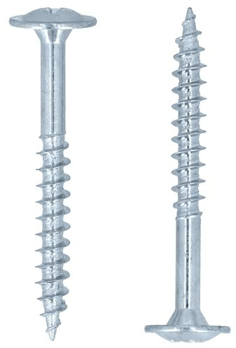 HELPMATE - Lot de 100 vis à bois à tête plate 4,5 x 40 mm galvanisées – Vis à bois avec entraînement PZ2 et encoche de coupe – Pour la fixation de ferrures métalliques sur