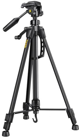 Fanttik DT1 Professional Baustativ für Kreuzlinienlaser, Nivelliergeräte mit 3-Wege-Panoramakopf, Schnellwechselplatte mit 1/4-20 Gewinde und Wasserwaage