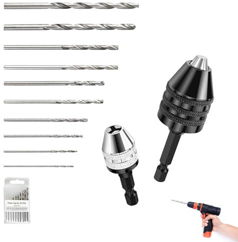 DBALL 3 in 1 Bohrfutter Set - 2 Stück Schnellspannbohrfutter 1/4 Zoll Sechskantschaft Adapter 0.3-6.5 mm und 0.3-3.6 mm - 3 Backen Bohrfutter 1Karton 0.8-3.0mm Bohrer