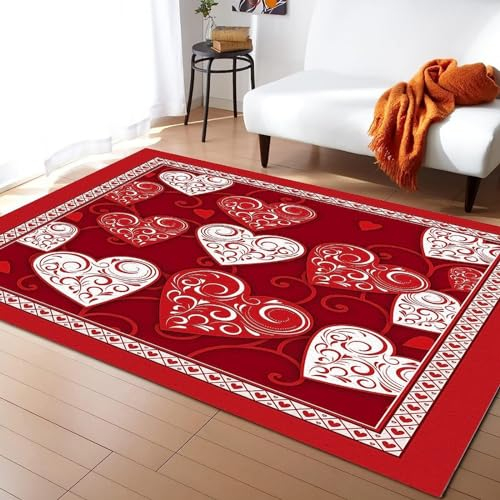 Teppich Läufer Flur Valentinstagsgeschenk Liebe 3D Küchenläufer Waschbar, Lange Korridor Teppich, Für Flurtreppen Schlafzimmer,Rutschfest Schallschutz Türmatte Mit 180 X 280 Cm - Leicht Zu Rei -9I7R8W