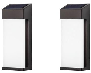 LUOYAOB Wandlampe Außen 2PCS Solarleuchten Außenwandleuchte Wasserdichte rechteckige schwarze Wandleuchte Aluminium Glas Lampenschirm LED Wandleuchte für Garten Villa Dekorative