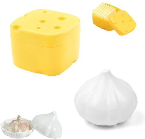 Xusxes 2 Piezas Contenedores De Almacenamiento De Queso Con Tapa Caja De Queso Contenedor De Almacenamiento De Queso Creativo Almacenar Cebollas