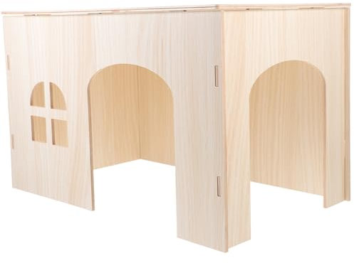 BESPORTBLE Holzhaus Für Kleine Haustiere Hamsterversteck Meerschweinchenversteck Hamsternest Mit Sicherer Umgebung Für Hamster Chinchilla Und Meerschweinchen